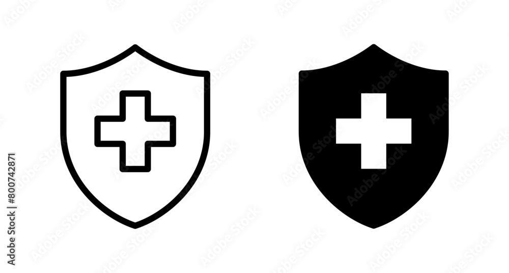 Fototapeta premium Health insurance icon vector isolated on white background. Insurance health document icon