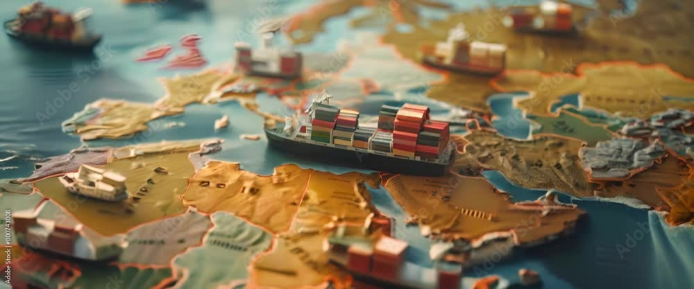 A map of the world with many small boats on it A map of the world with many small boats on it