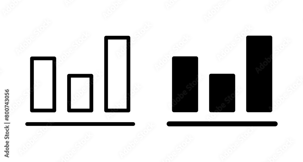 Growing graph Icon vector isolated on white background. Chart icon. Graph vector
