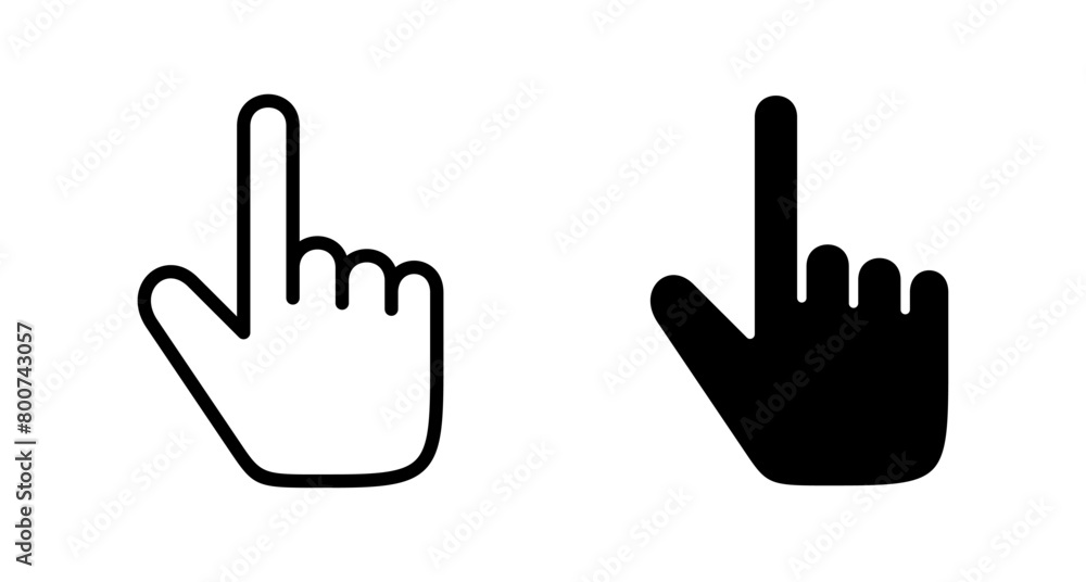 Hand click icon vector isolated on white background. pointer icon vector. hand cursor icon vector Hand click icon vector isolated on white background. pointer icon vector. hand cursor icon vector