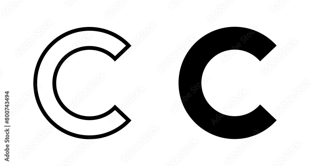 Copyright icon vector isolated on white background. copyright symbols Copyright icon vector isolated on white background. copyright symbols