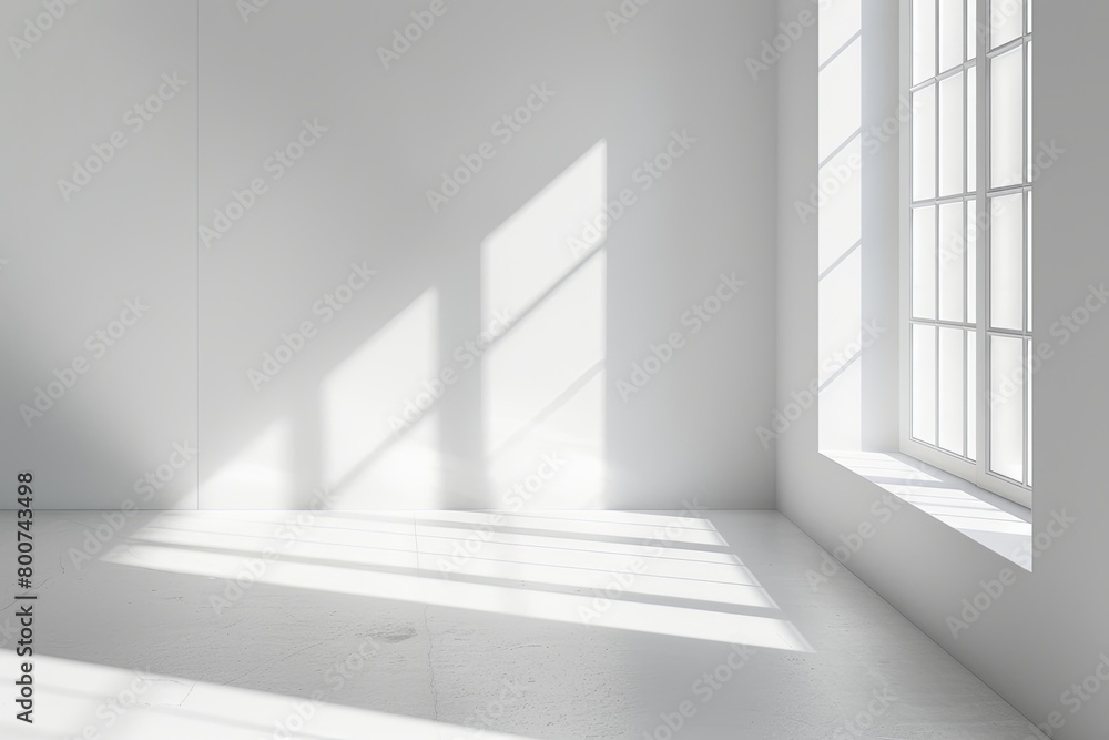 Obraz premium White Elegance: A Minimalistic Contemporary Showcase of Light in a Modern Photography Studio