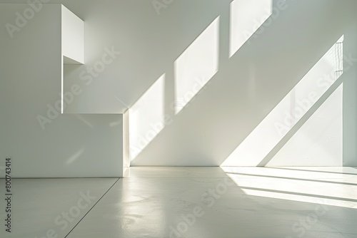 White Space: Abstract Light Effects in Contemporary Interior Design Studio