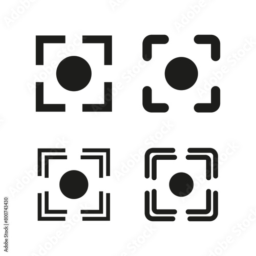 Focus target icons set. Precision aim symbol. Camera autofocus concept. Vector illustration. EPS 10.