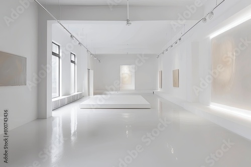 Monochromatic Light  Contemporary Minimalist Gallery Loft