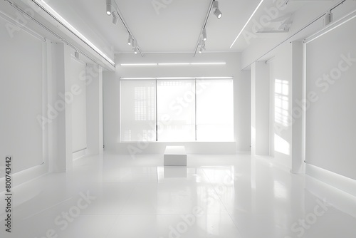 Monochromatic Luxury  Minimalist White Room Design Showcasing Contemporary Architecture