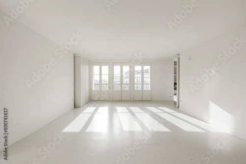 White Bright Studio  Architectural Minimalism Maximizing Morning Light in Contemporary Apartment Exhibition