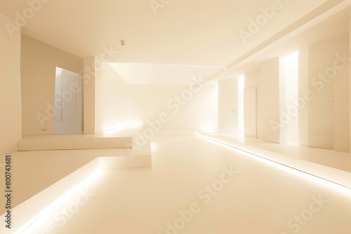 Minimalistic White Room  Contemporary Gallery Apartment in Clean  Illuminated Design