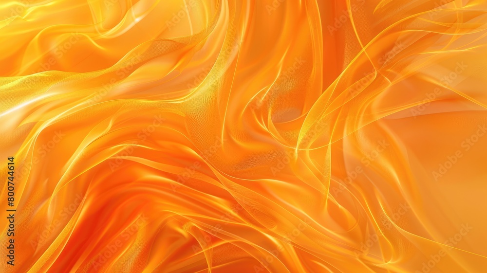 Abstract orange wavy texture resembling flowing silk fabric