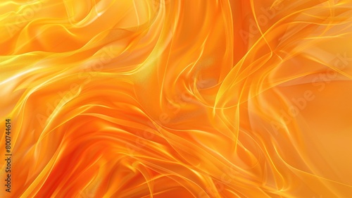 Abstract orange wavy texture resembling flowing silk fabric