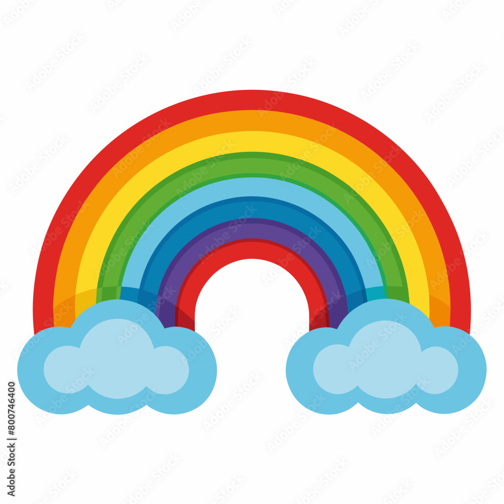 rainbow in the sky vector illustration with white background rainbow in the sky vector illustration with white background
