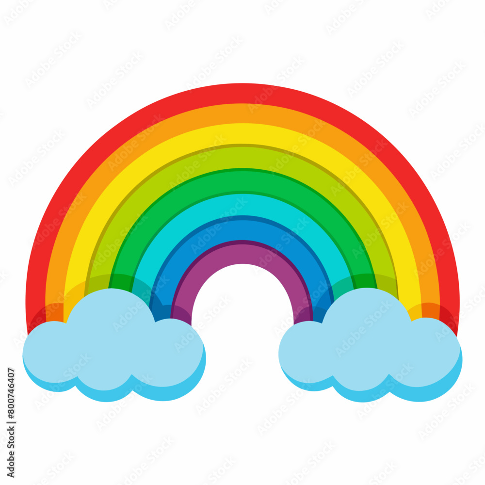 rainbow in the sky vector illustration with white background rainbow in the sky vector illustration with white background