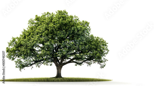 portrait tree oak isolated on white background