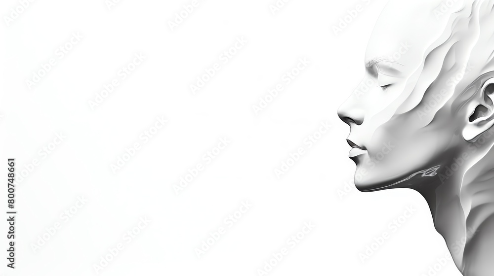 A blank outline of a human head in free form set on white background with ample copy space. A blank outline of a human head in free form set on white background with ample copy space.