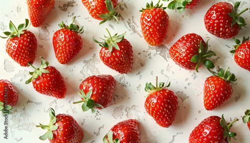 Fresh ripe strawberries on a white background