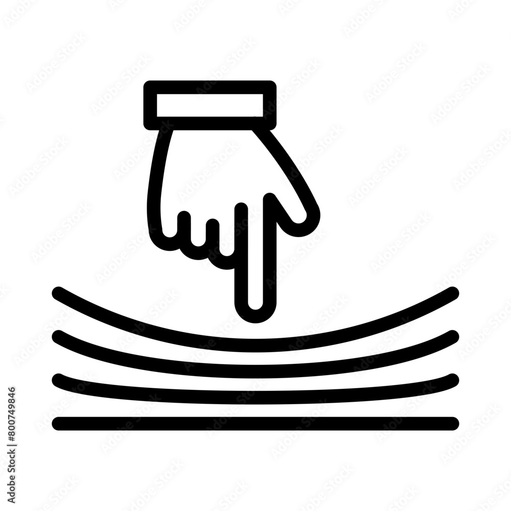 Soft touch icon hand index finger in down direction Soft touch icon hand index finger in down direction