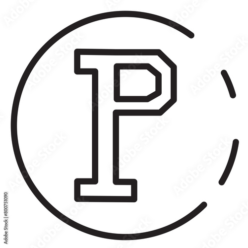 Area Park Sign Line Icon