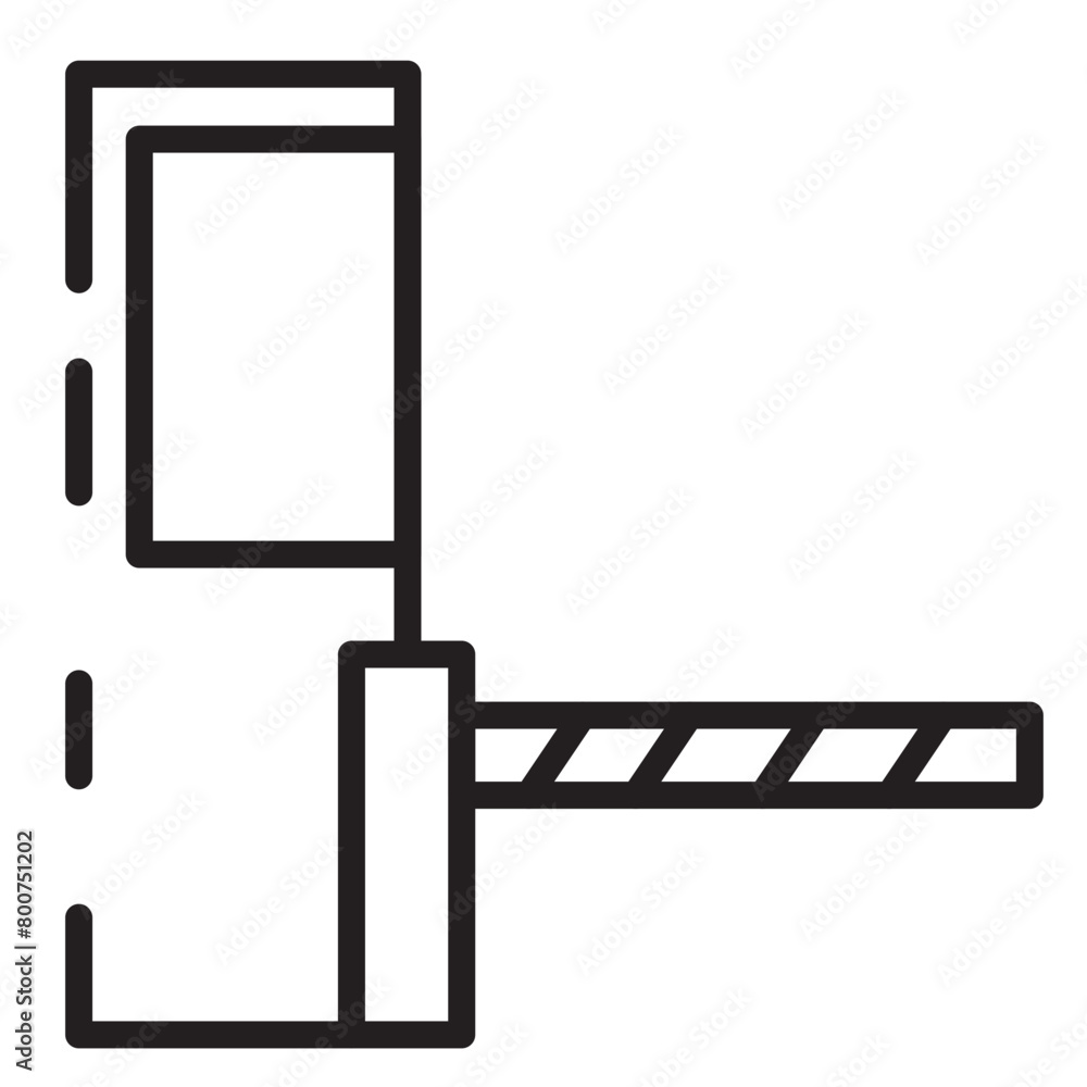 Barrier Booth Car Line Icon Barrier Booth Car Line Icon