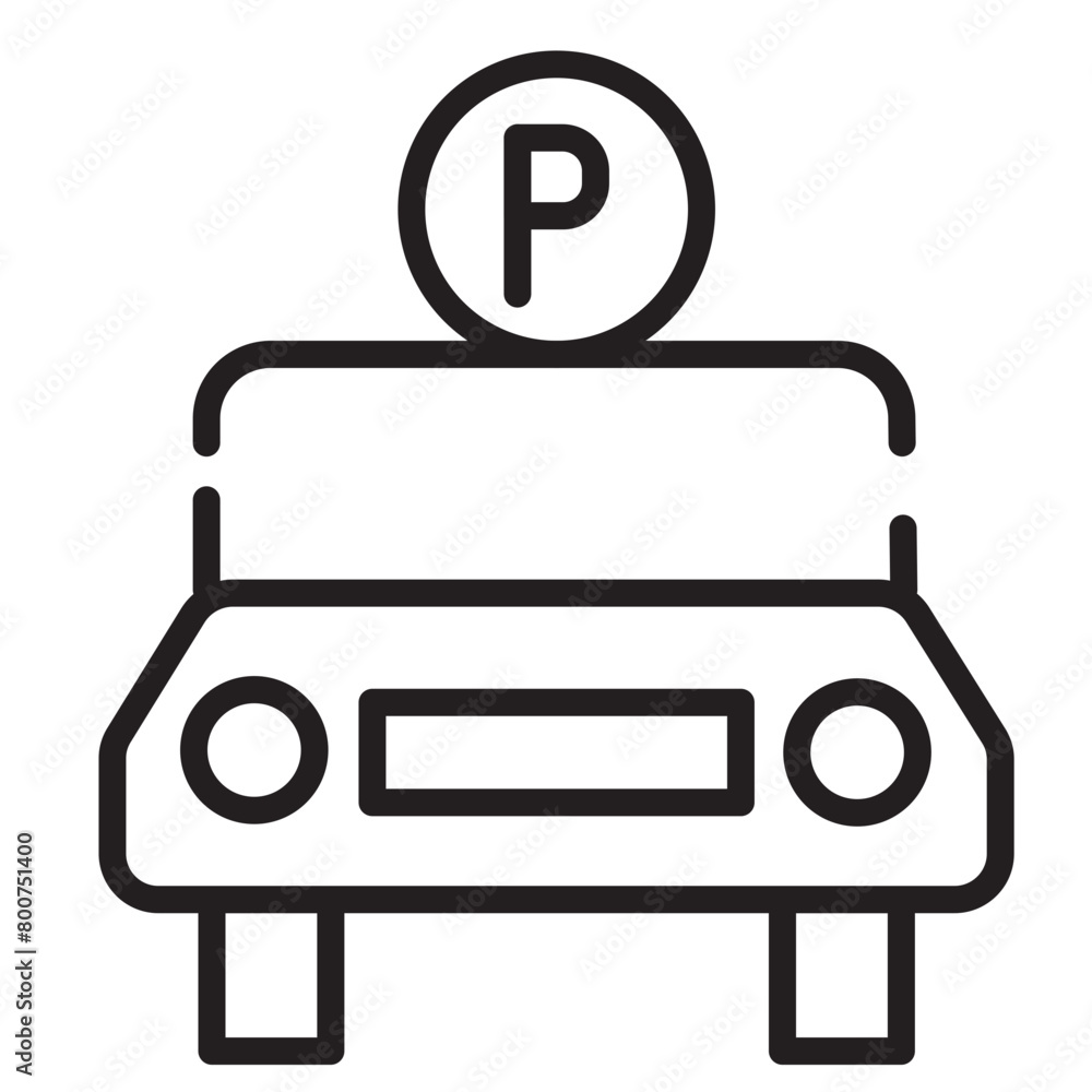 Acces Car Parking Line Icon Acces Car Parking Line Icon