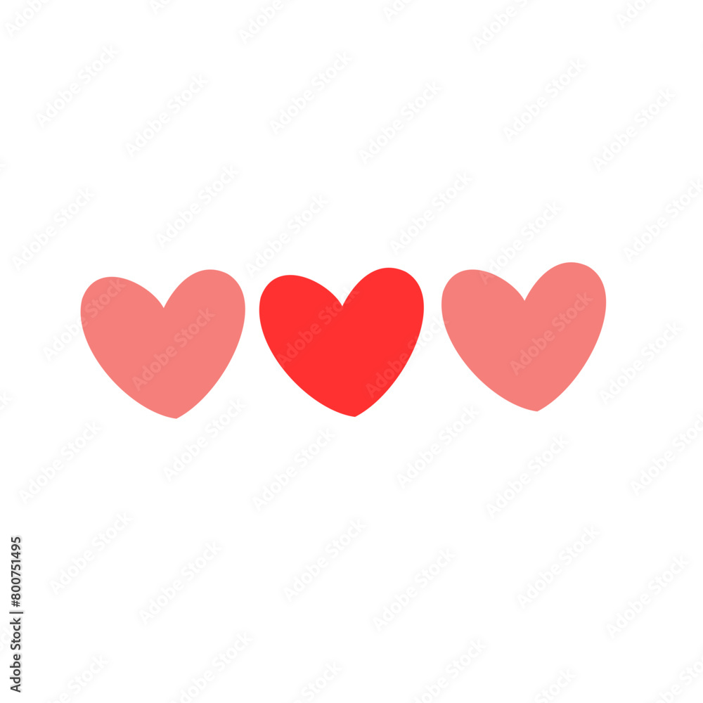red heart isolated on white. Illustration vector.