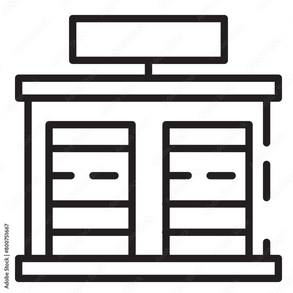 Build Garage Parking Line Icon Build Garage Parking Line Icon