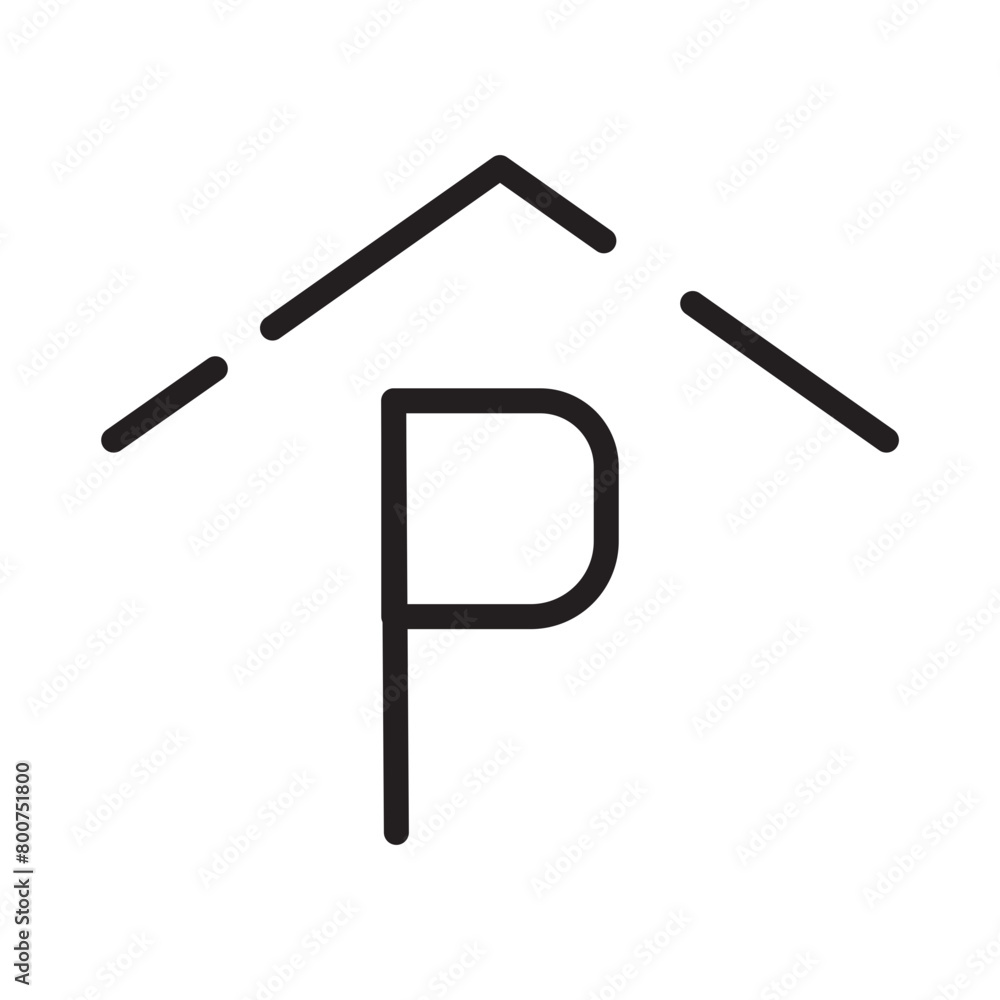 Garage Box Parking Line Icon Garage Box Parking Line Icon