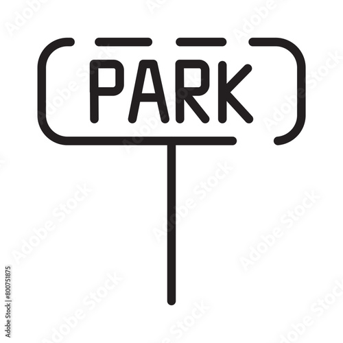 Parking Road Tag Line Icon
