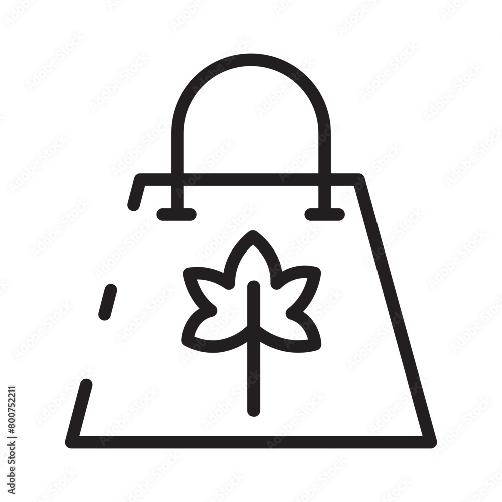 Bag Maple Sale Line Icon