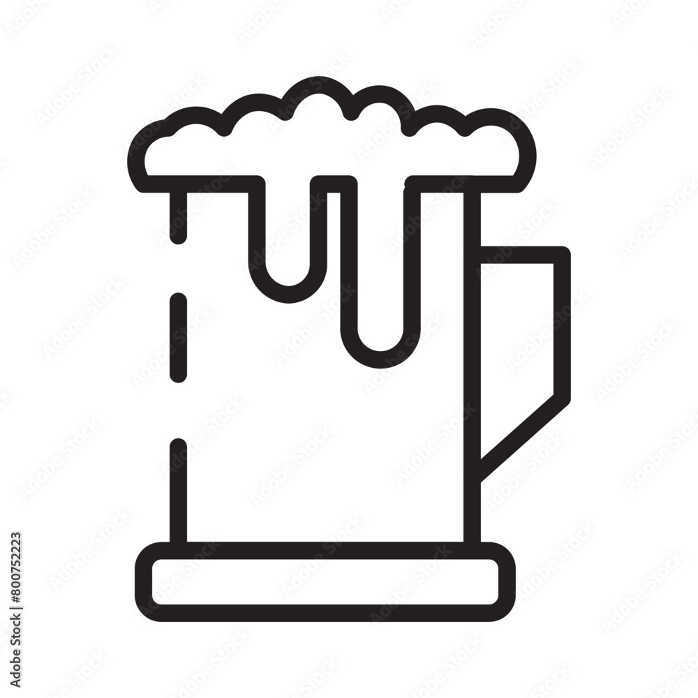 Beer Fall Season Line Icon Beer Fall Season Line Icon