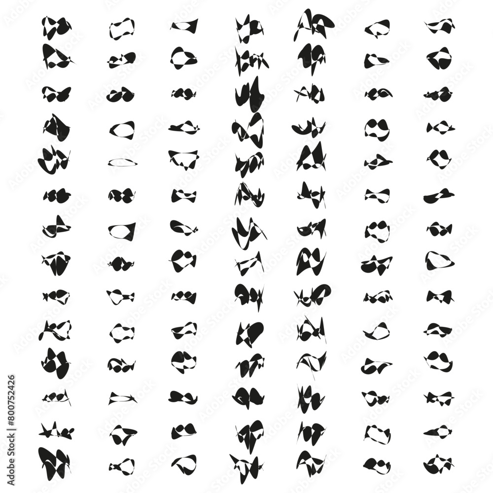 Assortment of abstract ink brush strokes. Calligraphic symbol collection. Ancient script-like silhouettes. Vector illustration. EPS 10. Assortment of abstract ink brush strokes. Calligraphic symbol collection. Ancient script-like silhouettes. Vector illustration. EPS 10.