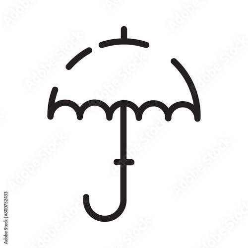 Umbrella Dinner Holiday Line Icon