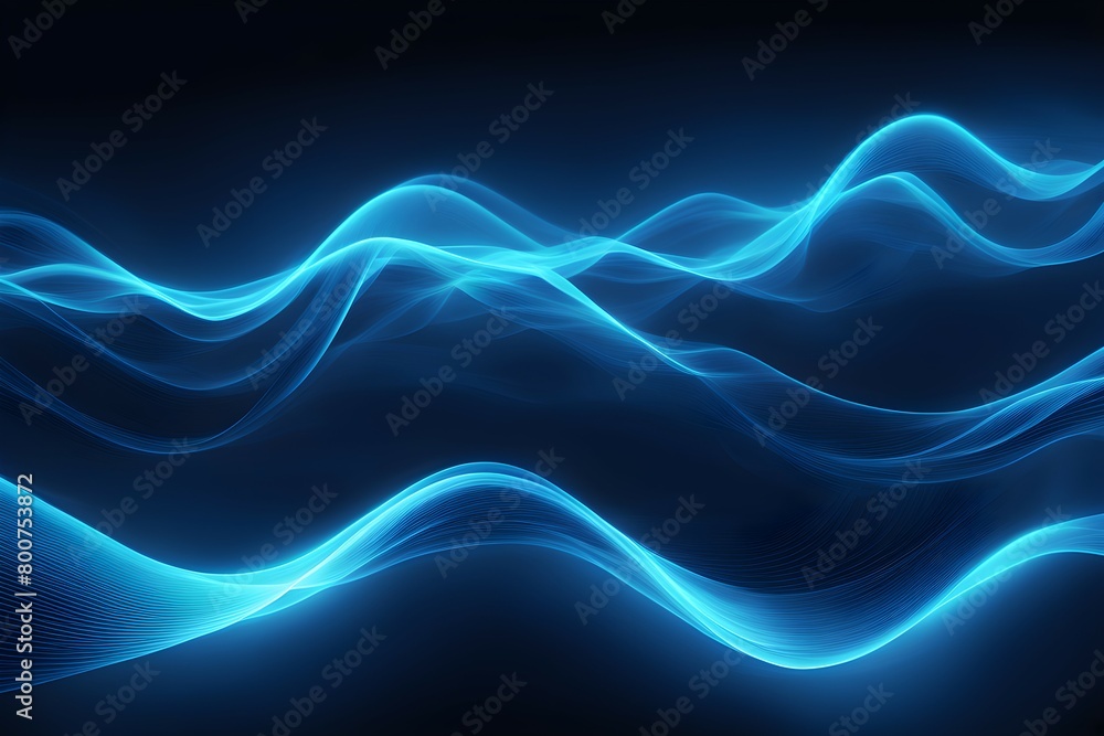 The image is a blue wave with a dark background The image is a blue wave with a dark background
