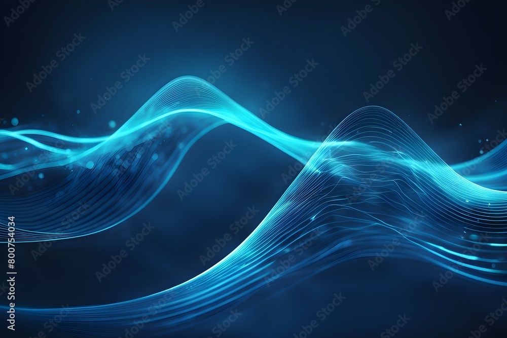 The image is a blue wave with a dark background The image is a blue wave with a dark background