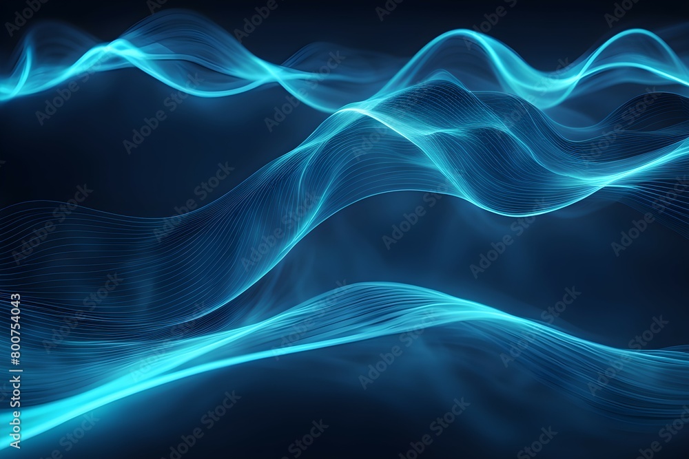 The image is a blue wave with a dark background The image is a blue wave with a dark background