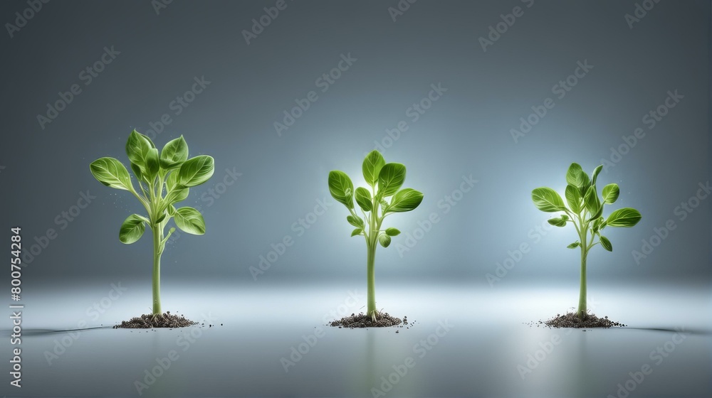 Fototapeta premium Three plant sprouts
