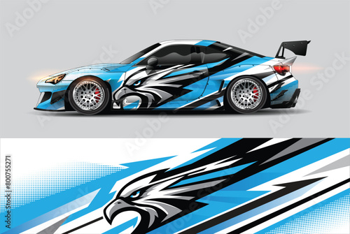car wrap  decal  vinyl sticker designs concept. auto design geometric stripe eagle background for wrap vehicles  race cars  cargo vans  and livery