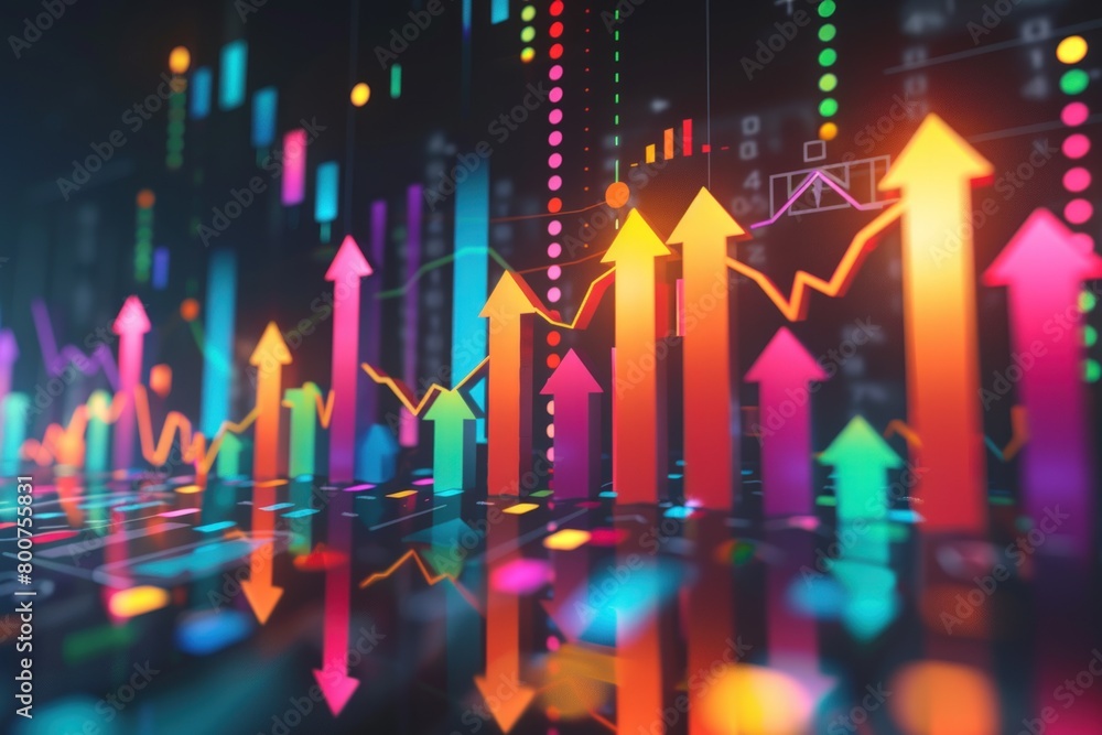 Modern financial background with a stock market graphic. Generate AI image Modern financial background with a stock market graphic. Generate AI image