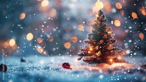 Animated Festive Christmas background with tree. Just add your Christmas title, wishes or logo
