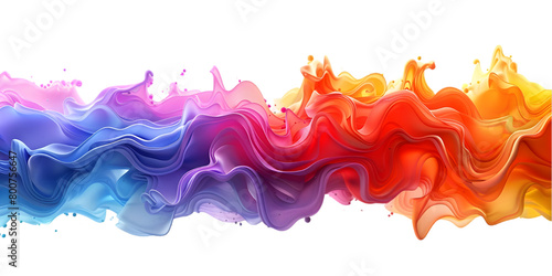 A painting of purple and orange colors Colorful abstract powder splash curve, Vibrant Veil.