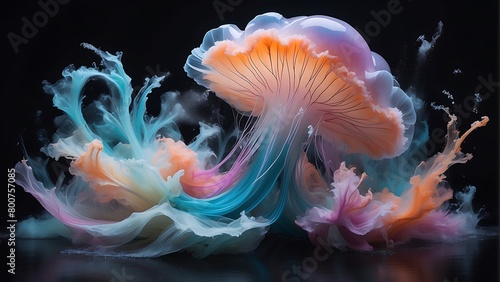 tropical coral reef Abstract Background Ethereal Eruption A Symphony of Pastel Splendor