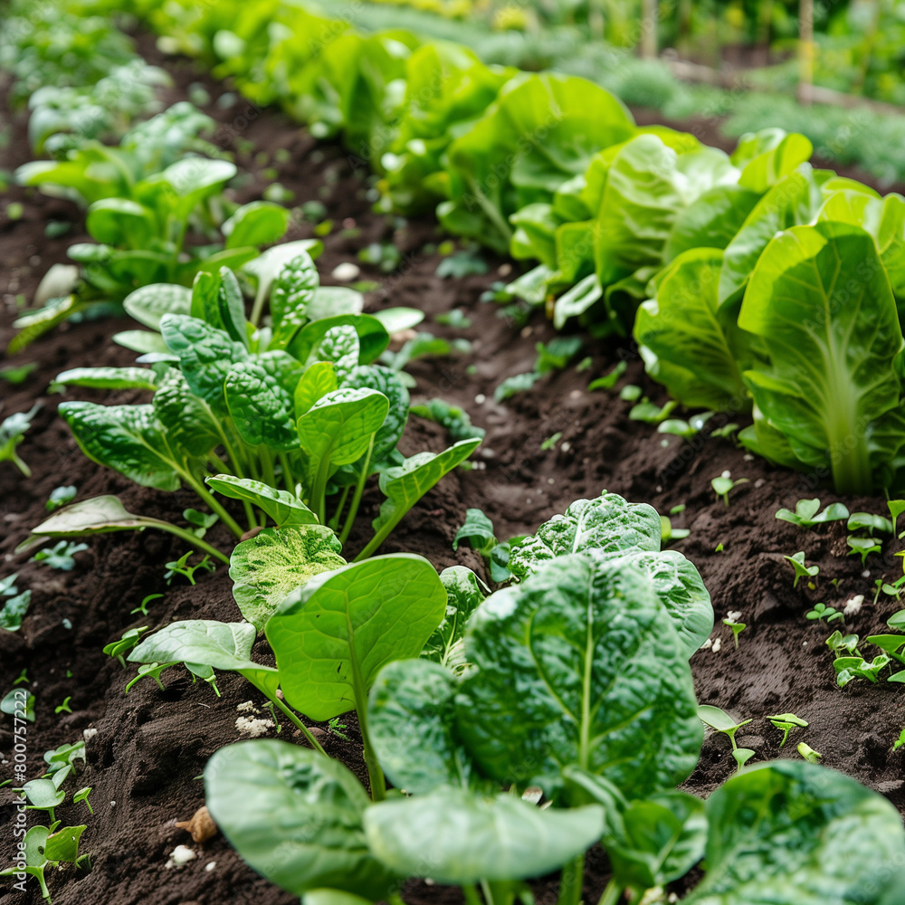 Naklejka premium Fertile Backyard Vegetable Patch for Planting and Nurturing Greens