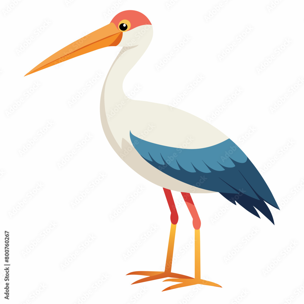 Fototapeta premium stork vector illustration with white background