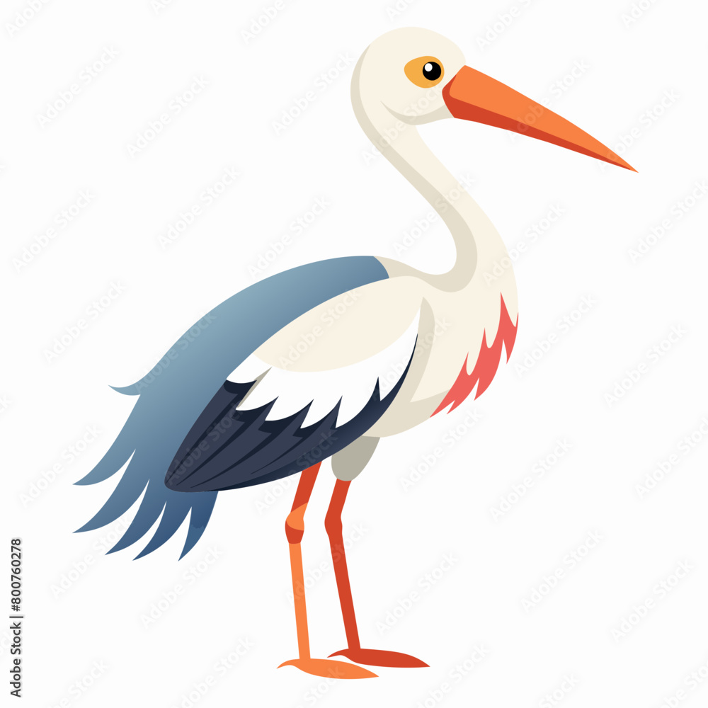 Obraz premium stork vector illustration with white background