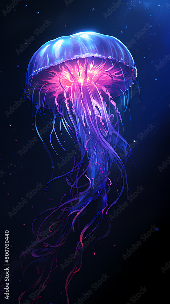 Beautiful glowing purple jellyfish Beautiful glowing purple jellyfish
