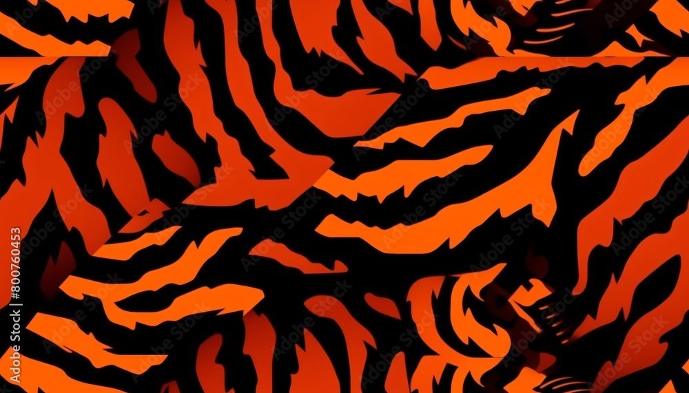 Fototapeta premium Seamless Colorful Tiger Texture Pattern