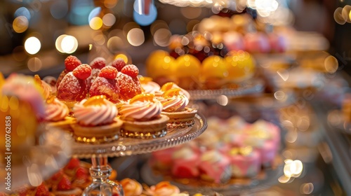 a tabel full of beautiful sweets photo