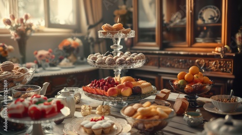 a tabel full of beautiful sweets