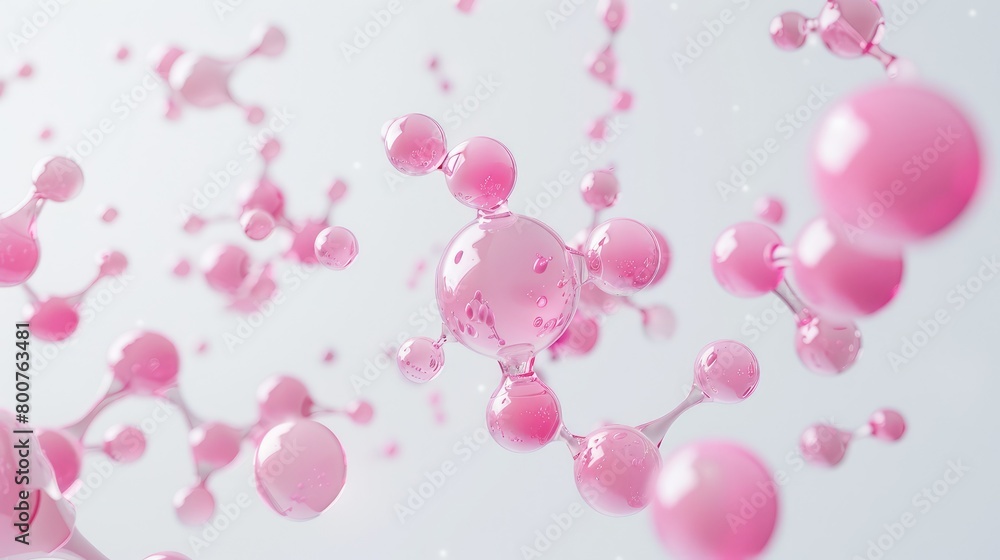 Abstract Pink Atoms in Light Setting
