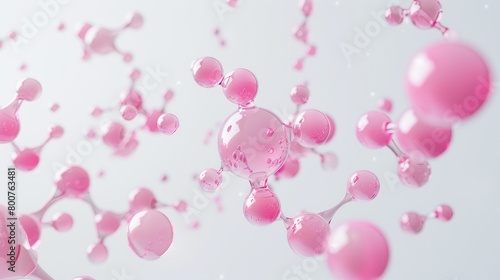 Abstract Pink Atoms in Light Setting 