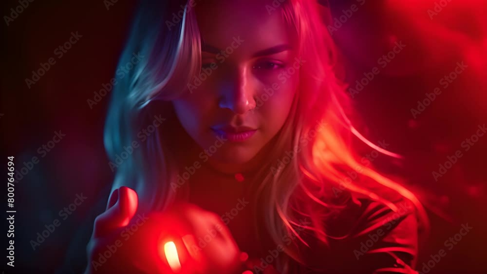 Contemplative Woman with Red Neon Lighting with Ai generated.
Contemplative Woman with Red Neon Lighting with Ai generated.